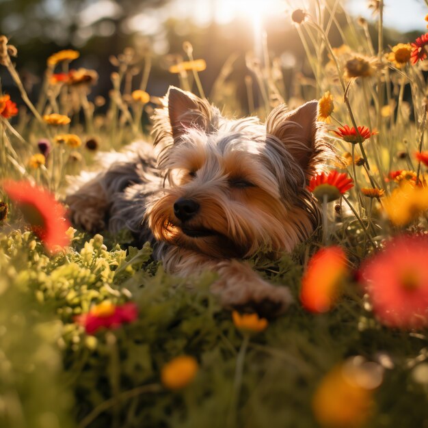 Schöne schlafende Hunde ai generiert