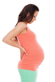 Schöne schwangere frau getrennt