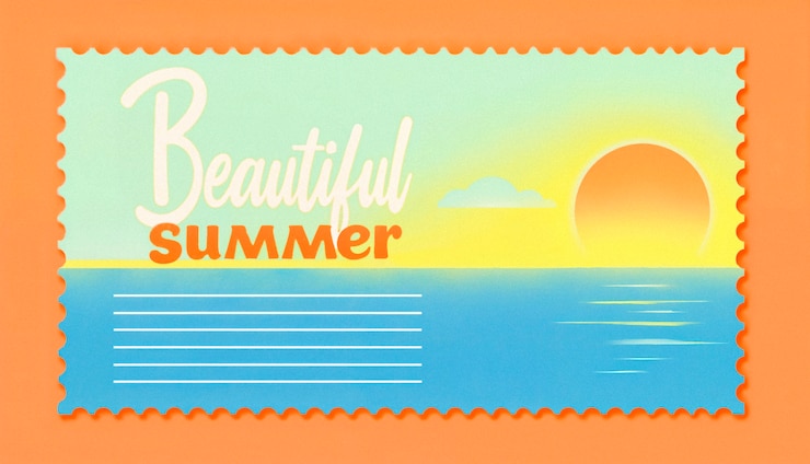 Kostenlose Foto schöne sommerpostkarte