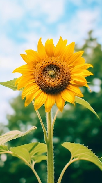 Kostenloses Foto schöne sonnenblume im freien