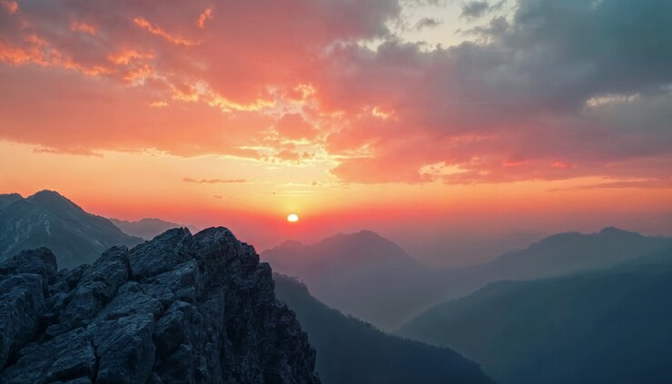 Kostenlose Foto schöne sonnenuntergangsszene