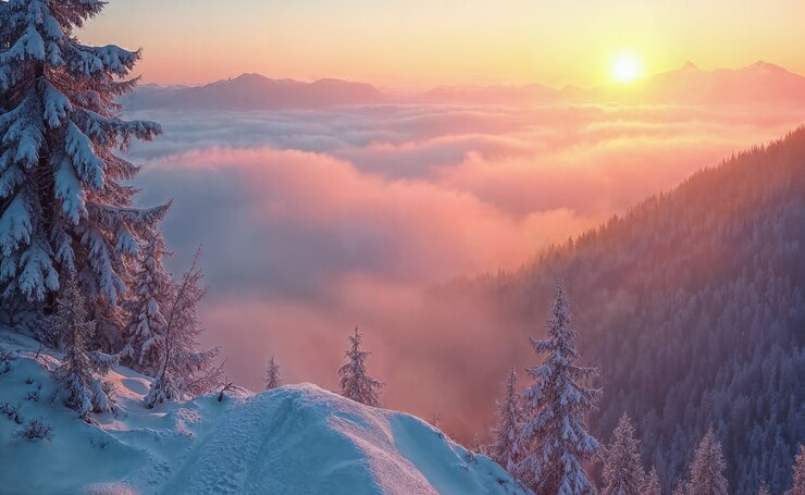 Kostenlose Foto schöne sonnenuntergangsszene