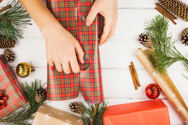 Schöne weihnachtsgeschenke zusammensetzung