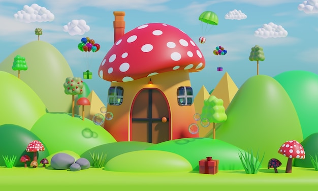 Schöne Zeichentrickfilm-Hintergrund für Kinder
