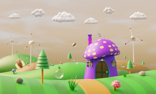 Schöne Zeichentrickfilm-Hintergrund für Kinder