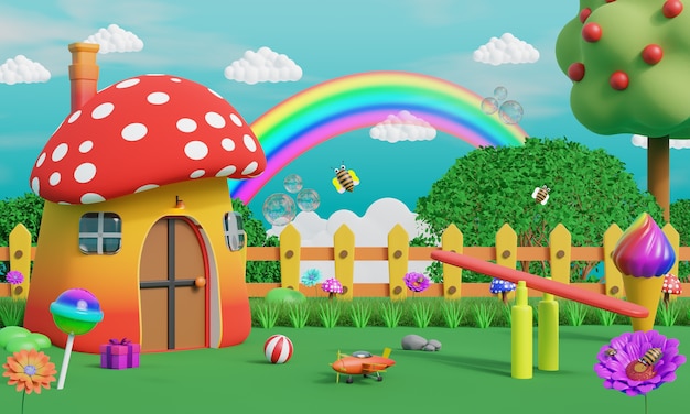 Schöne Zeichentrickfilm-Hintergrund für Kinder