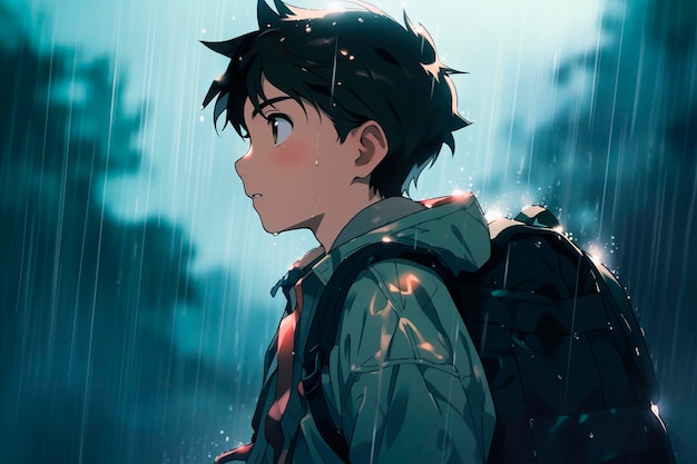 Schöne Zeichentrickfilmszene mit Anime-Charaktern