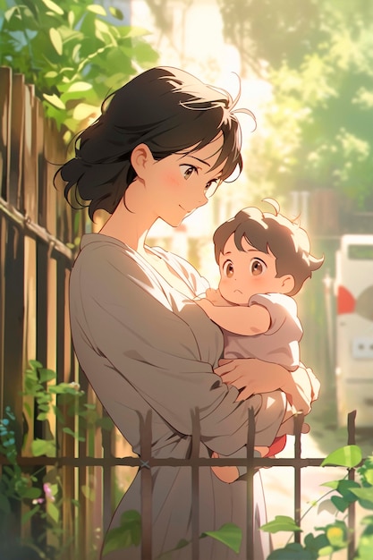 Schöne Zeichentrickfilmszene mit Anime-Charaktern
