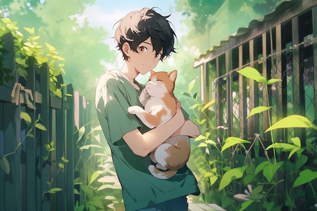 Schöne Zeichentrickfilmszene mit Anime-Charaktern