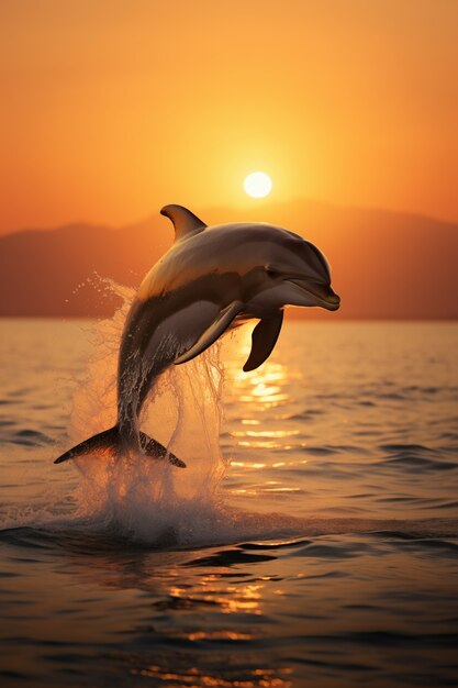 Schöner Delphin, der aus dem Wasser springt