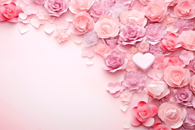 Kostenloses Foto schöner hintergrund mit blumen zum valentinstag glückwunsch