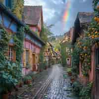 Kostenloses Foto schöner regenbogen in der natur