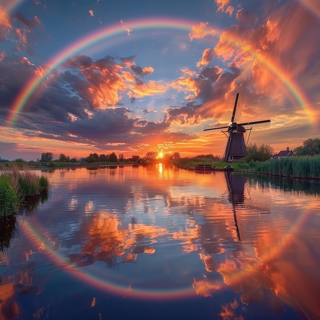 Kostenloses Foto schöner regenbogen in der natur