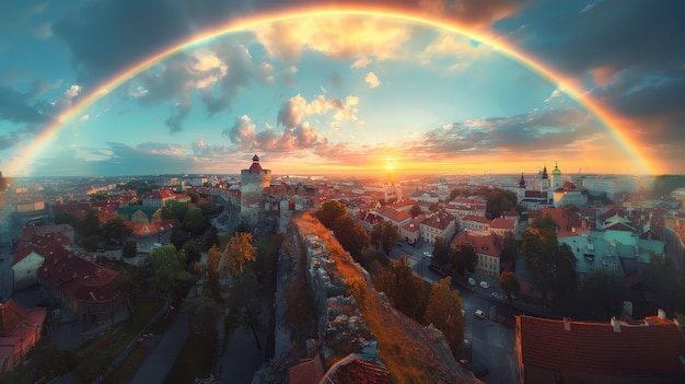 Kostenloses Foto schöner regenbogen in der natur