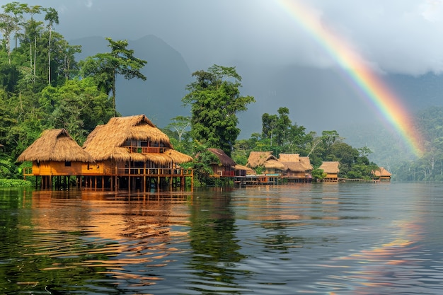 Kostenloses Foto schöner regenbogen in der natur