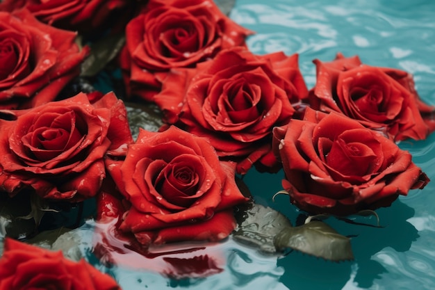 Kostenloses Foto schöner rosenstrauß im wasser