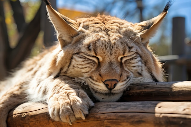 Kostenloses Foto schöner rotluchs in der natur