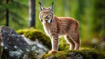 Kostenloses Foto schöner rotluchs in der natur