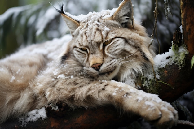 Kostenloses Foto schöner rotluchs in der natur