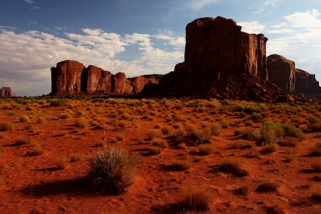 Schöner Schuss von Sandsteinfelsenformationen am Oljato-Monument Valley in Utah, USA