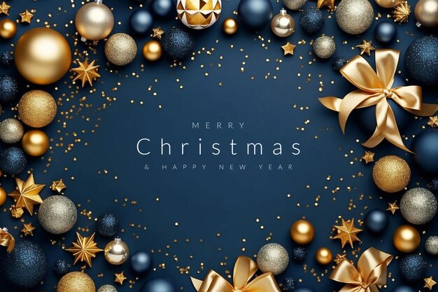 Schöner Weihnachtsgruß auf blauem Hintergrund mit Exemplar