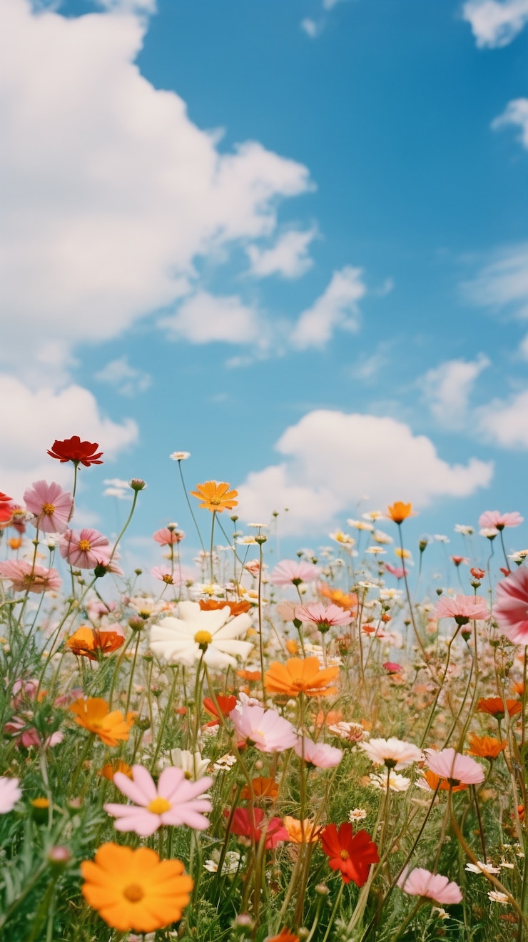Kostenlose Foto schönes blumenfeld