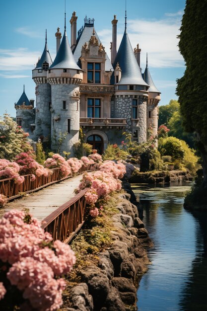 Schönes Schloss umgeben von Natur