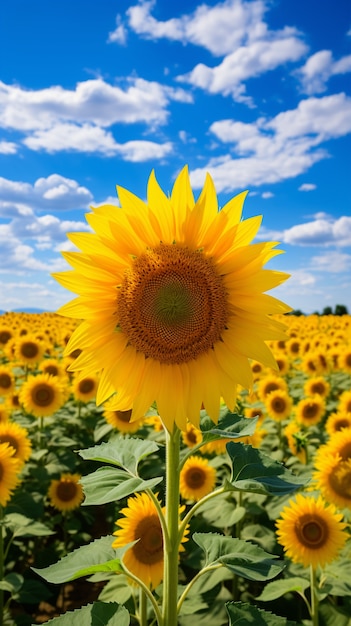 Kostenloses Foto schönes sonnenblumenfeld