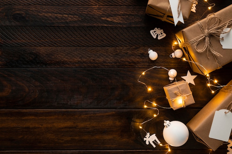 Kostenlose Foto schönes weihnachtskonzept mit kopierraum