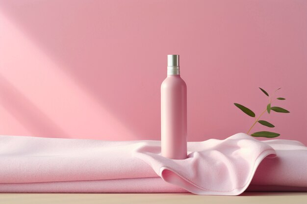 Schönheits- und Pflege-Kosmetika mit rosa Farbtönen