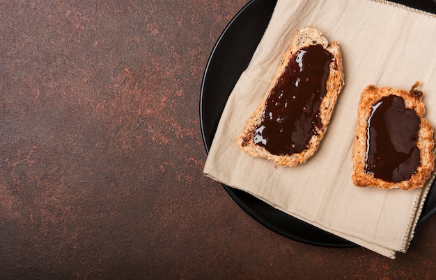 Schokolade auf Brotkopienraum