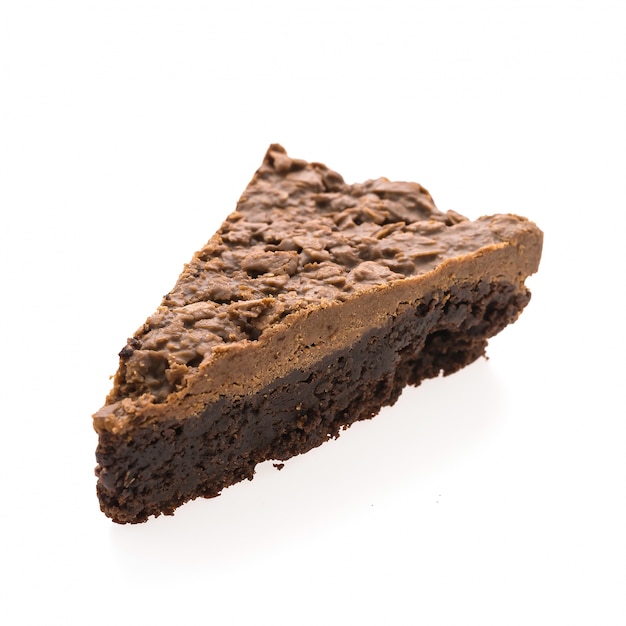 Schokolade Brownie Kuchen isoliert