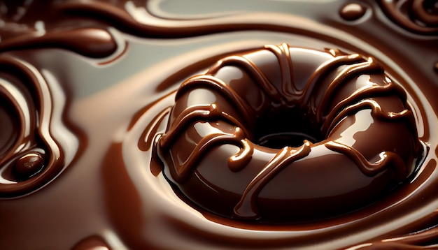 Schokoladen-Dessert-Gourmet-Genuss dekoriert mit Zuckerguss generativer AI