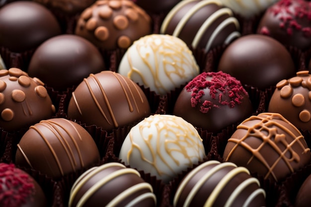 Schokoladen-Truffeln schmackhafte Nahaufnahmen