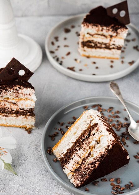 Schokoladenkuchen hoher Winkel