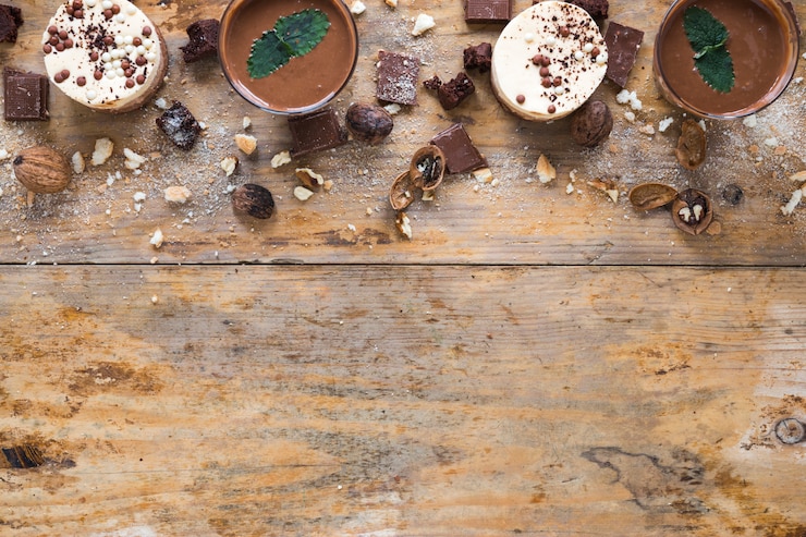 Kostenlose Foto schokoladenkuchen und mousse