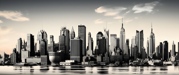 Kostenloses Foto schwarz-weiß-ansicht von new york city