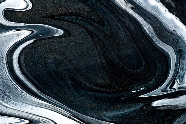 Schwarze Fluid-Art-Swirl-Acrylfarbe