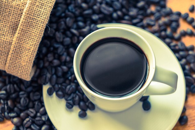Schwarze Kaffeetasse
