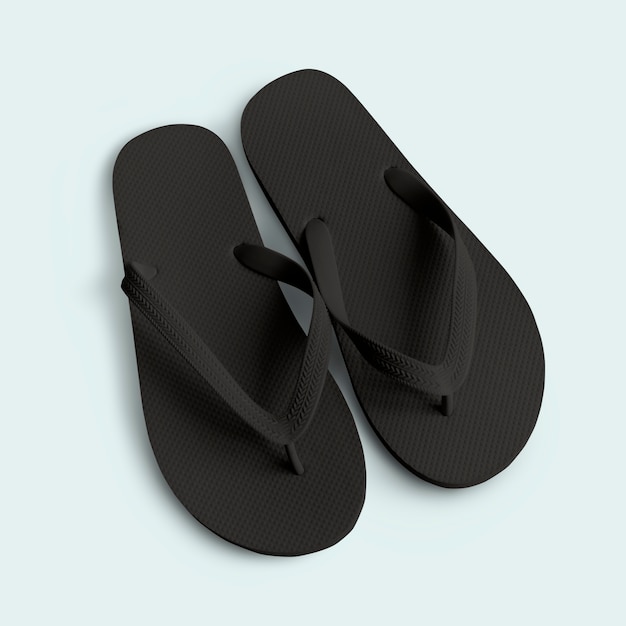 Schwarzer Gummi Flip Flops Slipper