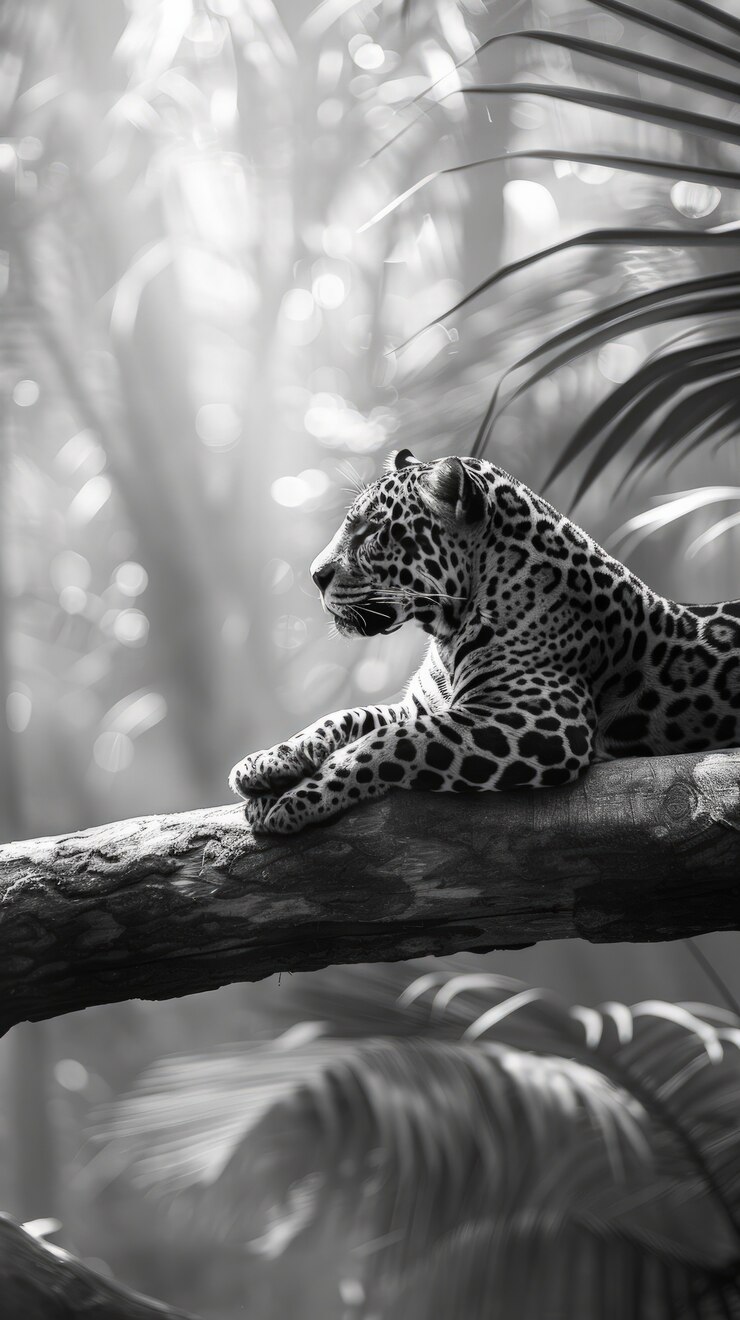 Schwarzer und weißer Jaguar in der Natur