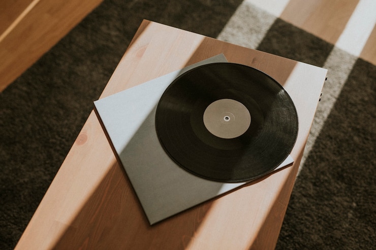 Kostenlose Foto schwarzes retro-schallplatten-gestaltungselement