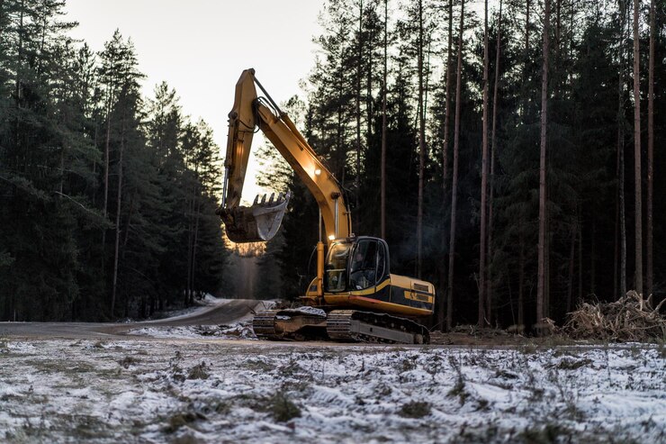 Kostenlose Foto schwere baumaschinen baggerarbeiten
