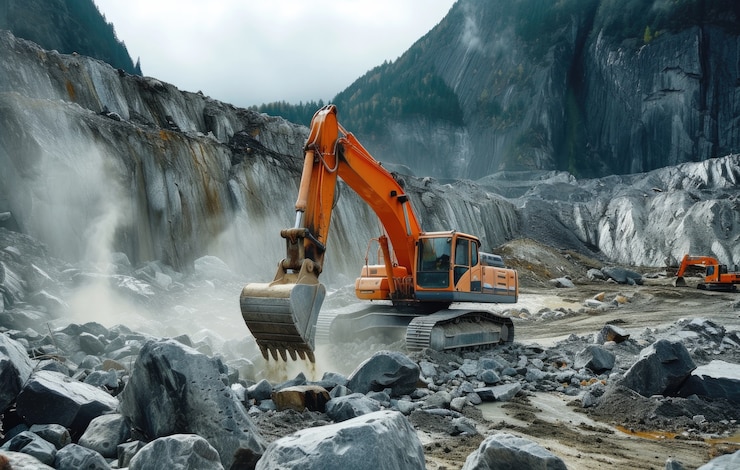 Kostenlose Foto schwere maschinen, die in der bauindustrie und im maschinenbau eingesetzt werden