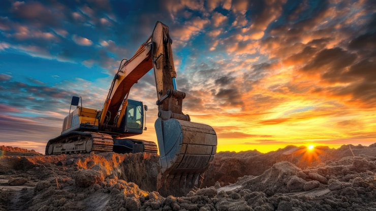 Kostenlose Foto schwere maschinen, die in der bauindustrie und im maschinenbau eingesetzt werden