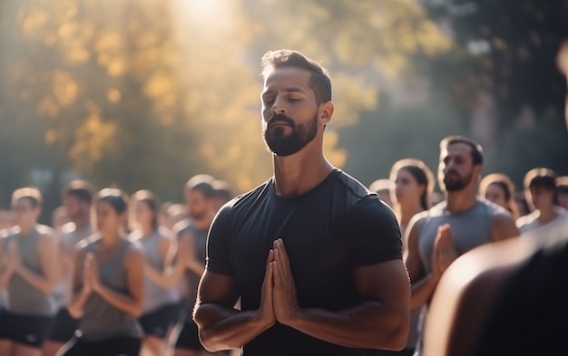 Kostenloses Foto seitliche ansicht von leuten, die zusammen yoga machen