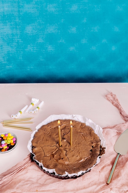 Selbst gemachter schokoladenkuchen der draufsicht Kostenlose Fotos