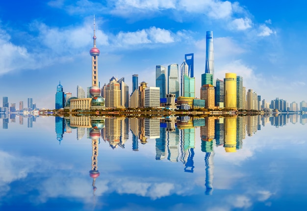 Shanghai wasser modernes wunderschönes panorama waterfront