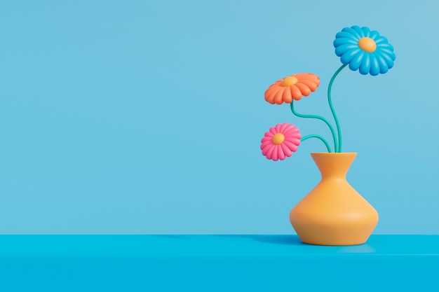 Sicht auf 3D-blühende Blumen