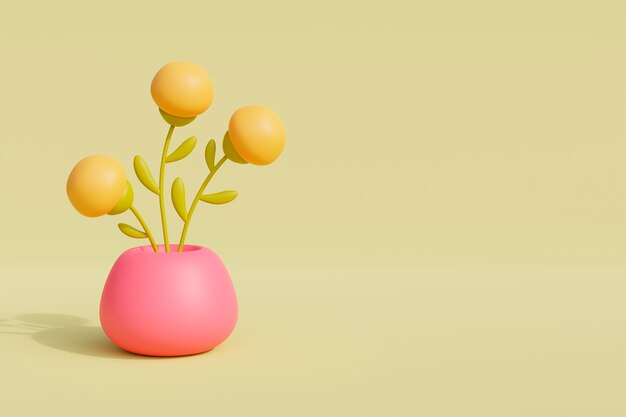 Sicht auf 3D-blühende Blumen